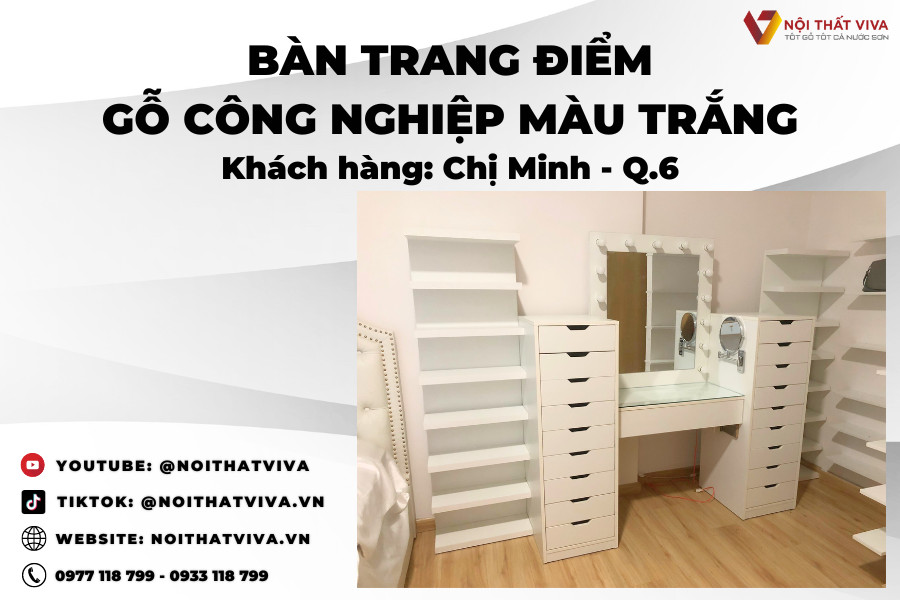 Giao Lắp Bàn Trang Điểm Gỗ Công Nghiệp Giá Rẻ Chị Minh - Quận 6