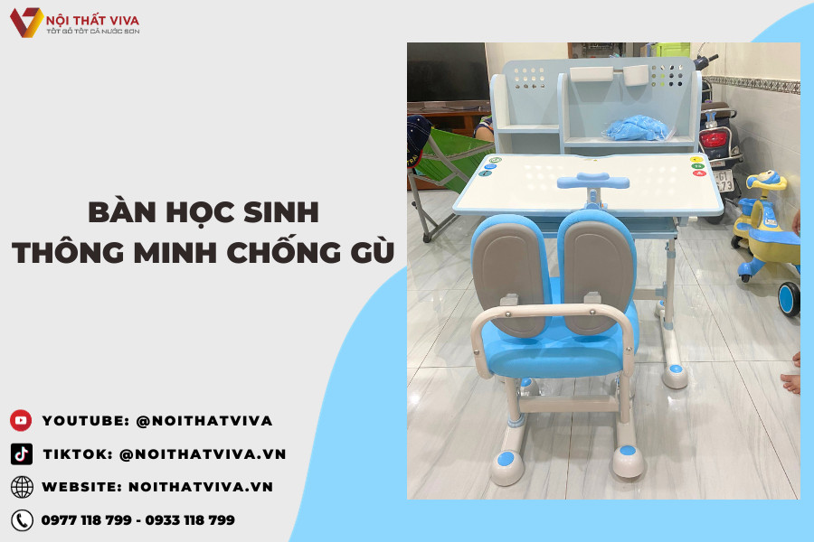 Giao Lắp Bộ Bàn Ghế Học Sinh Chống Gù Lưng Gỗ Mdf Khung Sắt Nâng Hạ