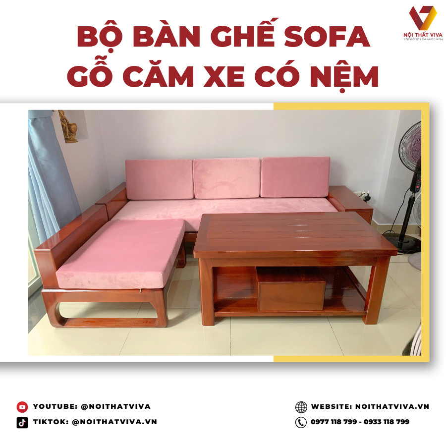 Giao Lắp Bộ Ghế Sofa Cao Cấp Bằng Gỗ Cẩm Xe Cho Không Gian Sang Trọng