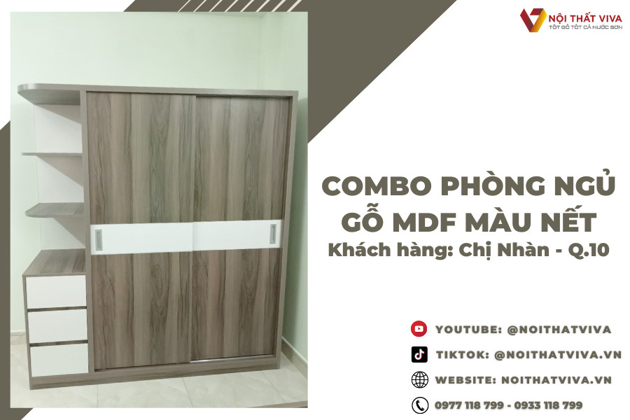 Giao lắp Combo Giường Tủ Phòng Ngủ Giá Rẻ Màu Nết Chị Nhàn - Quận 10