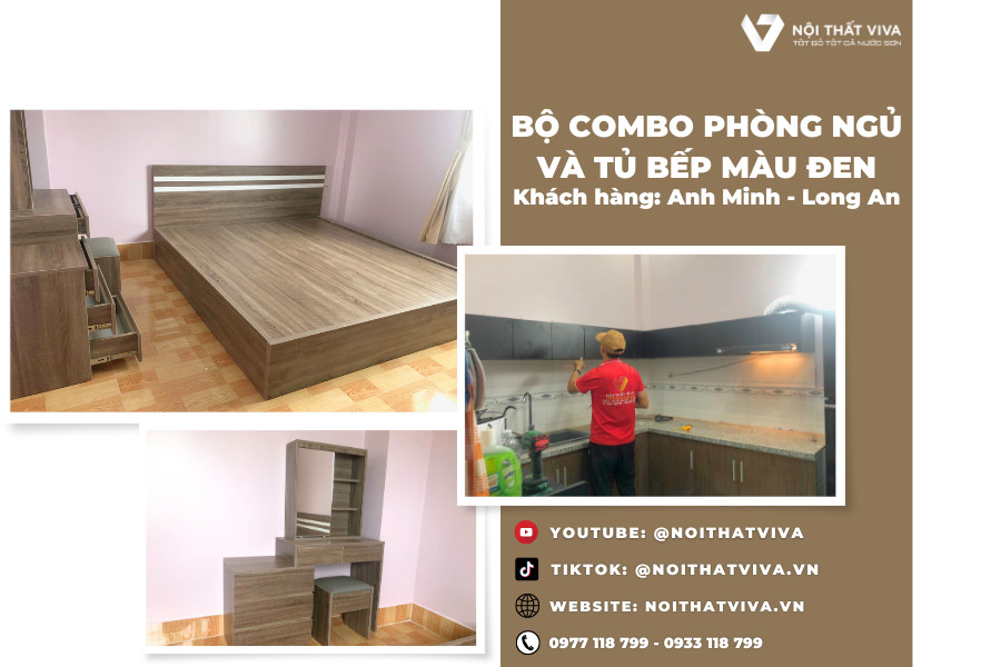 Giao Lắp Combo Nội Thất Phòng Ngủ Giá Rẻ chị Minh - Long An