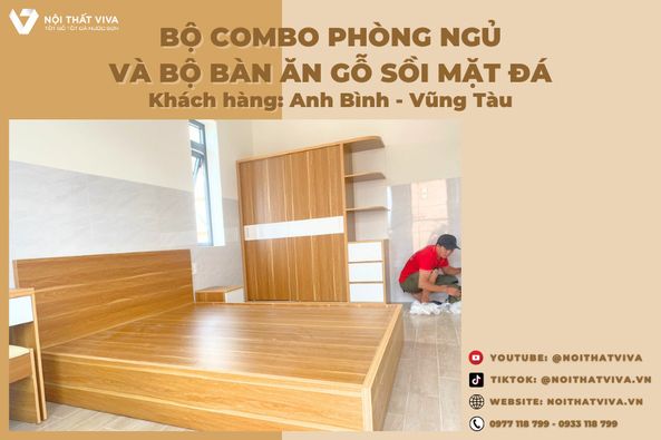 Giao Lắp Combo Nội Thất Phòng Ngủ Giá Rẻ Và Bộ Bàn Ăn "Anh Bình - Vũng Tàu"