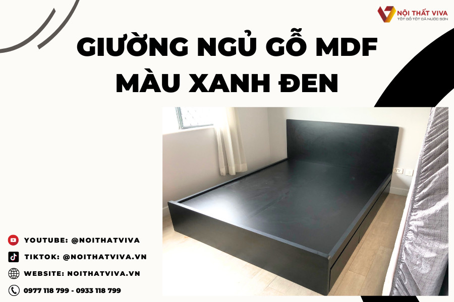 Giao Lắp Giường Gỗ Mdf Phủ Melamine Màu Xanh Đen Sự Lựa Chọn Hoàn Hảo