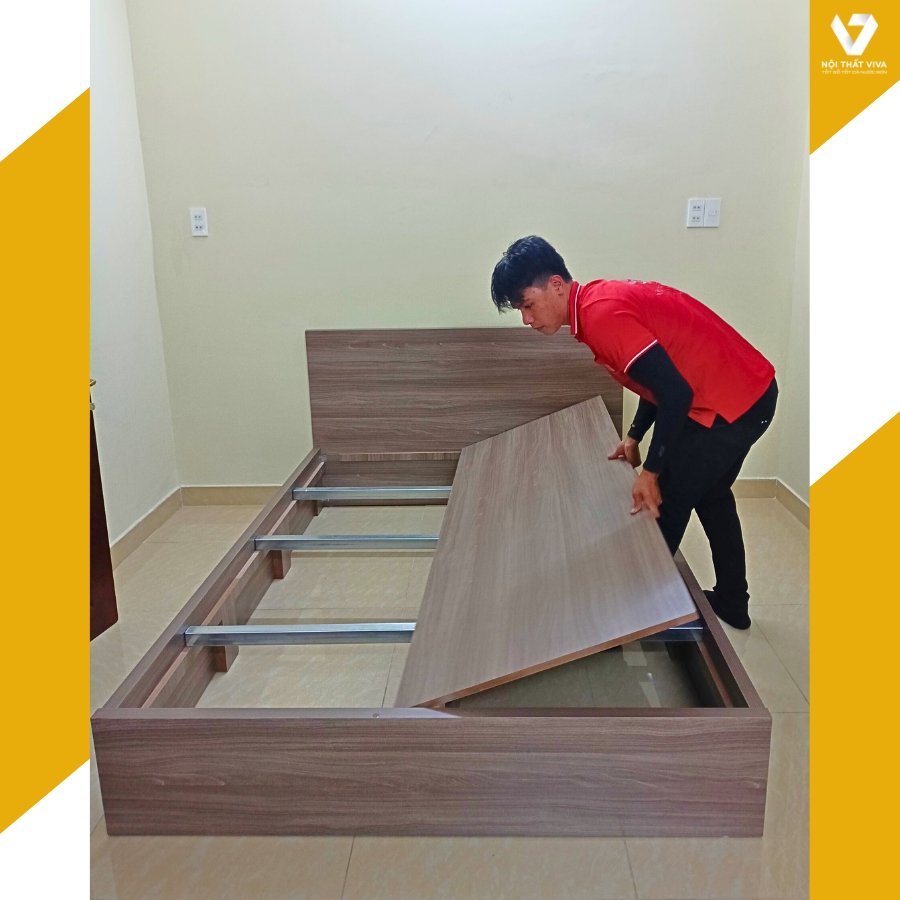 Giao Lắp Giường Gỗ MDF Thiết Kế Hiện Đại, Chất Lượng Vượt Trội