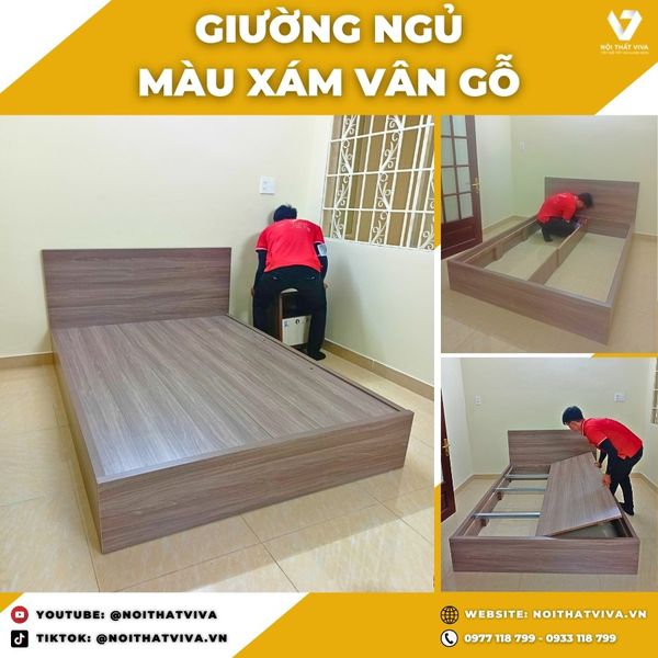 Giao Lắp Giường Gỗ MDF Thiết Kế Hiện Đại, Chất Lượng Vượt Trội