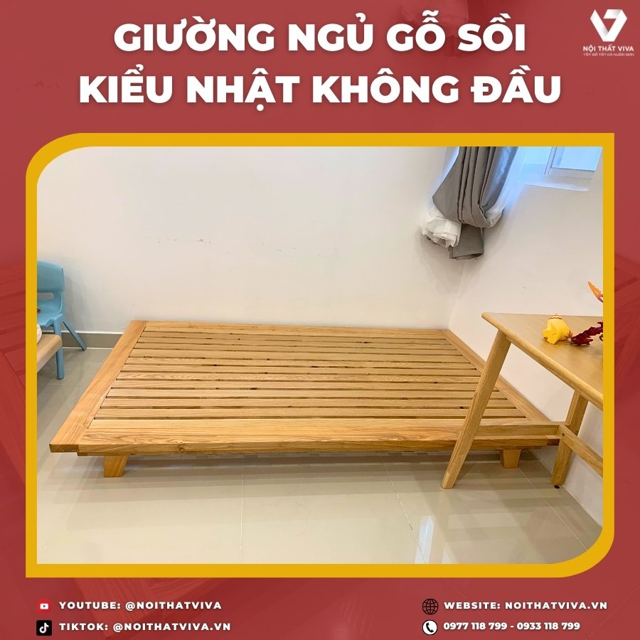 Giao Lắp Giường Ngủ Gỗ Sồi Kiểu Nhật Sự Hoàn Hảo Của Sự Nhẹ Nhàng 