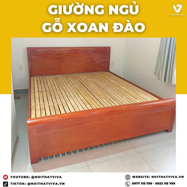 Giao Lắp Giường Ngủ Gỗ Xoan Đào 1m8 - Nét Đẹp Hiện Đại Cho Giấc Ngủ 