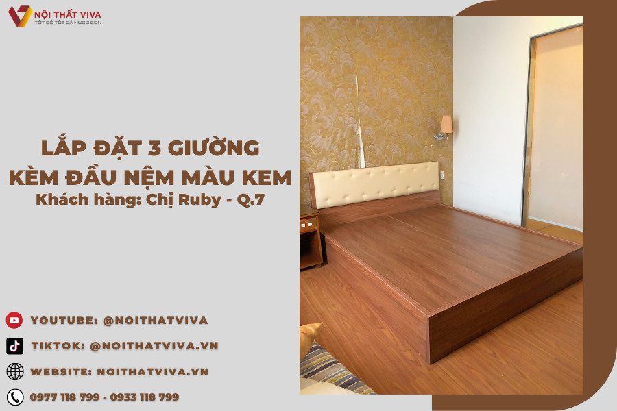 Giao Lắp Giường Ngủ Ván Công Nghiệp Chị Ruby - Quận 7