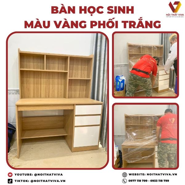 Giao Lắp Mẫu Bàn Học Sinh Bằng Gỗ - Hoàn Hảo Cho Không Gian Học Tập 