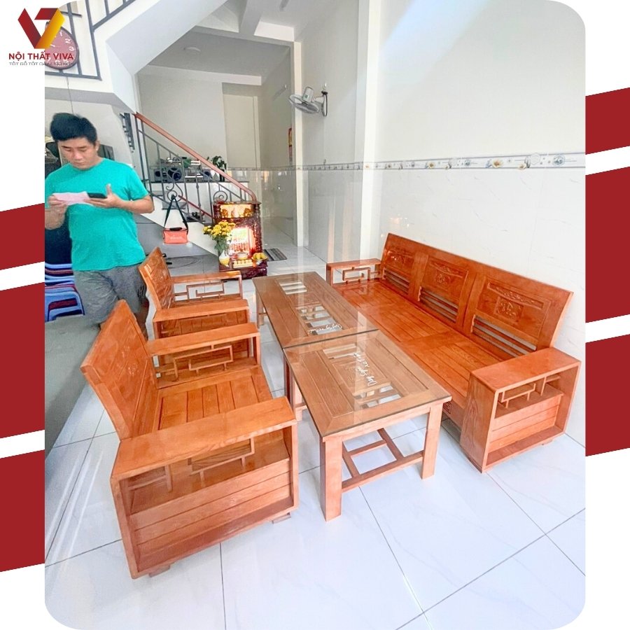 Giao Lắp Mẫu Ghế Sofa Đẹp từ Gỗ Sồi Tự Nhiên - Sự Hòa Quyện Tinh Tế