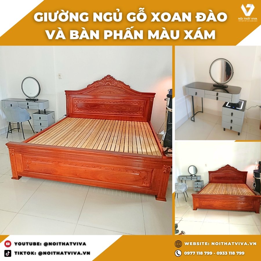 Giao Lắp Mẫu Giường Gỗ Xoan Đào Đẹp - Sự Sang Trọng và Ấm Cúng