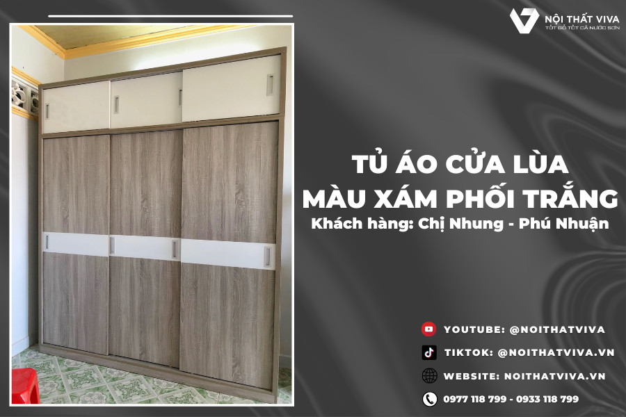 Giao Lắp Mẫu Tủ Quần Áo Cánh Lùa "Chị Nhung - Phú Nhuận"