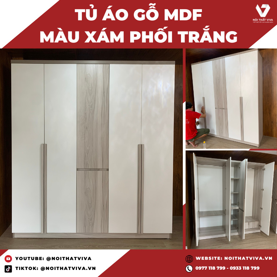 Giao Lắp Mẫu Tủ Quần Áo Gỗ MDF Đẹp - Điểm Nhấn Cho Phòng Ngủ Hiện Đại