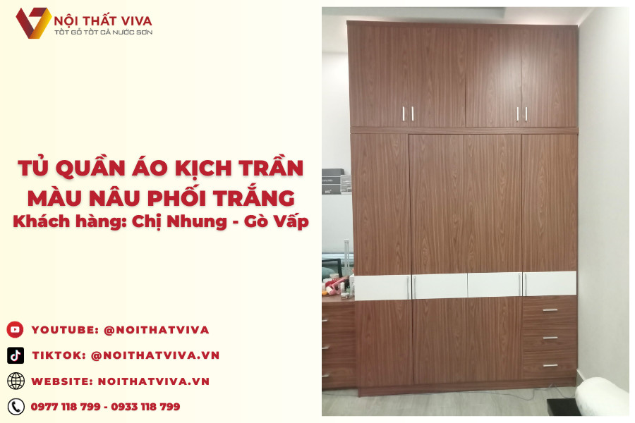 Giao Lắp Mẫu Tủ Quần Áo Kịch Trần Gỗ Mdf Phủ chị Nhung - Gò Vấp 