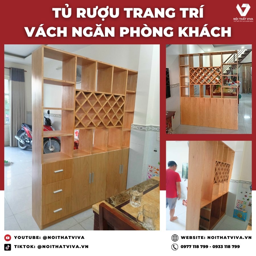 Giao Lắp Mẫu Tủ Rượu làm Vách Ngăn - Kết Hợp Hiện Đại và Tiện Ích