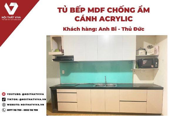 Giao Lắp Tủ Bếp Mdf Lõi Xanh Chống Ẩm Cánh Acrylic Anh Bi - Thủ Đức