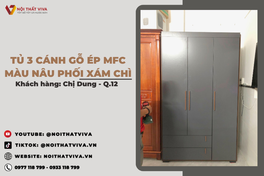 Giao Lắp Tủ Công Nghiệp 3 Cánh Mfc Nhập Khẩu chị Dung - Quận 12 