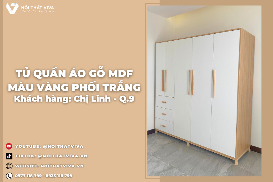 Giao Lắp Tủ Quần Áo Bằng Gỗ Công Nghiệp Sang Trọng Chị Linh - Quận 9