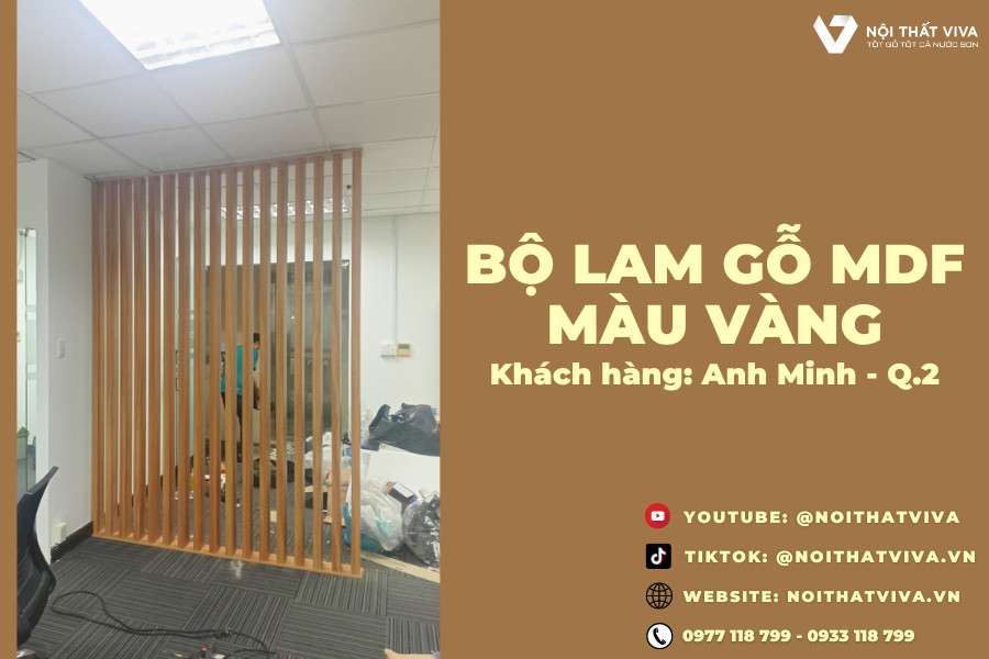 Giao Lắp Vách Lam Gỗ Công Nghiệp Tại Văn Phòng Anh Minh - Quận 2