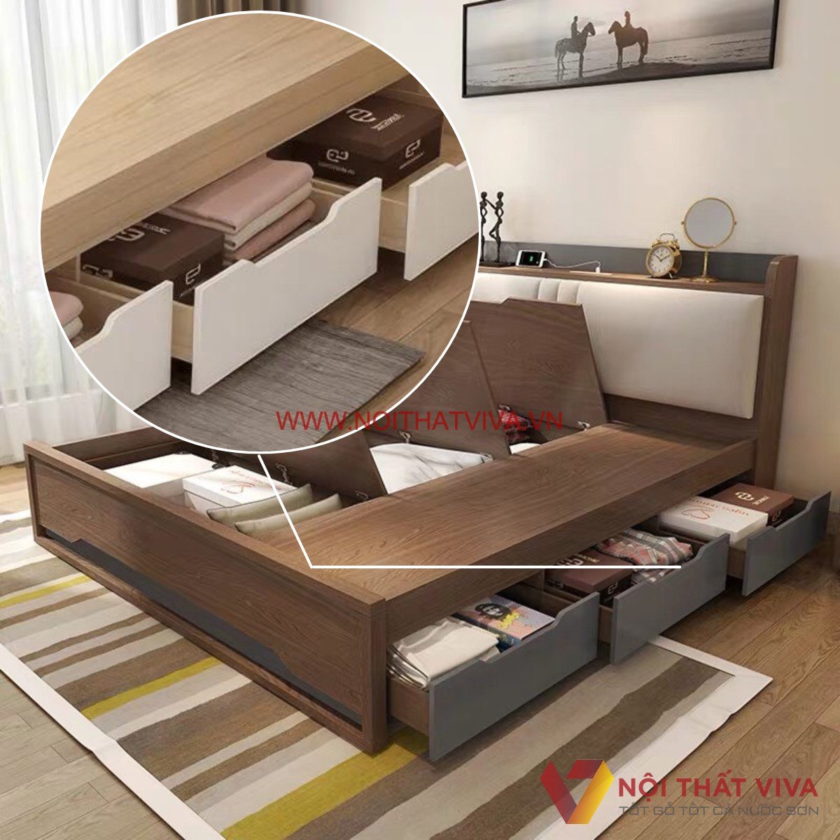 Giường có ngăn kéo kích thước bao nhiêu là chuẩn? Gợi ý mẫu hot hiện nay