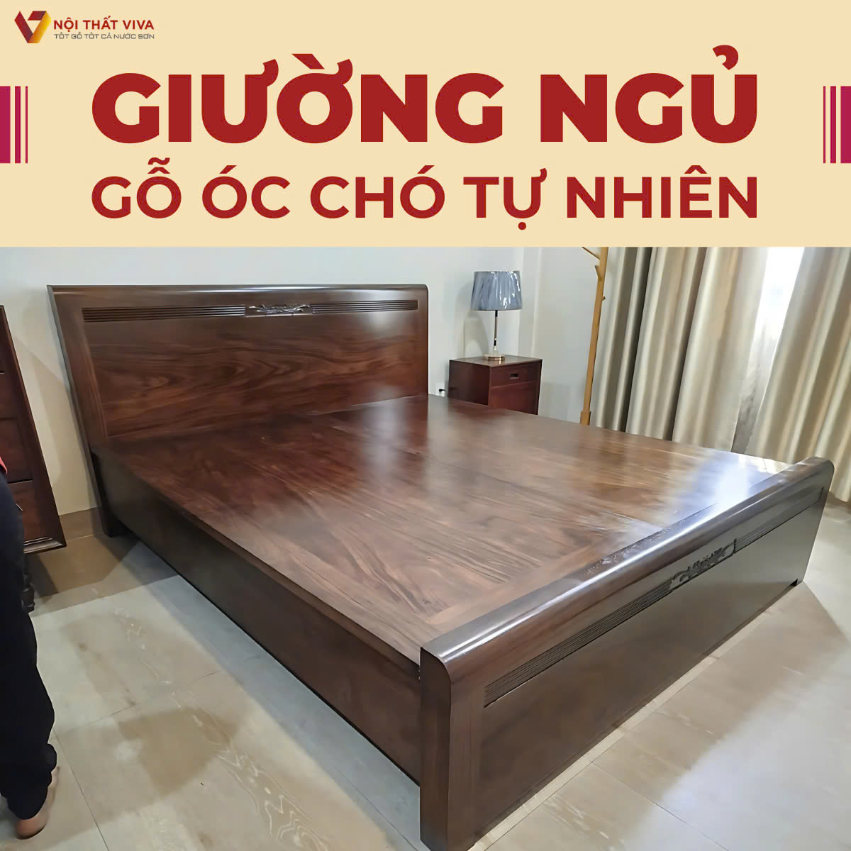 Giường ngủ gỗ óc chó giá bao nhiêu? Tư vấn chọn mẫu đẹp, sang trọng