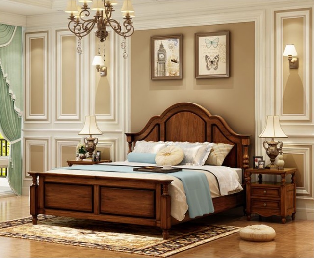 Giường tân cổ điển gỗ tự nhiên - Đẳng cấp giới quý tộc
