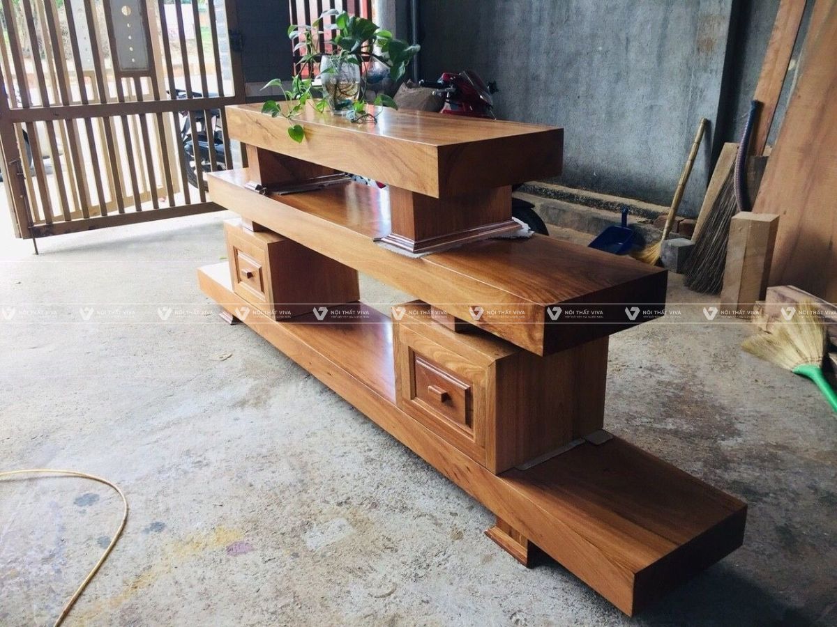 Gợi ý 30+ kệ tivi nguyên khối đẹp, độc, sang cho mọi phòng khách