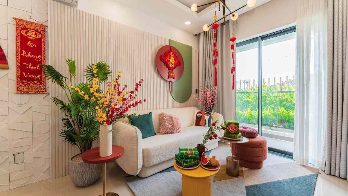 Gợi &yacute; đồ decor ph&ograve;ng kh&aacute;ch ng&agrave;y tết đẹp, ấm c&uacute;ng, hợp phong thủy 