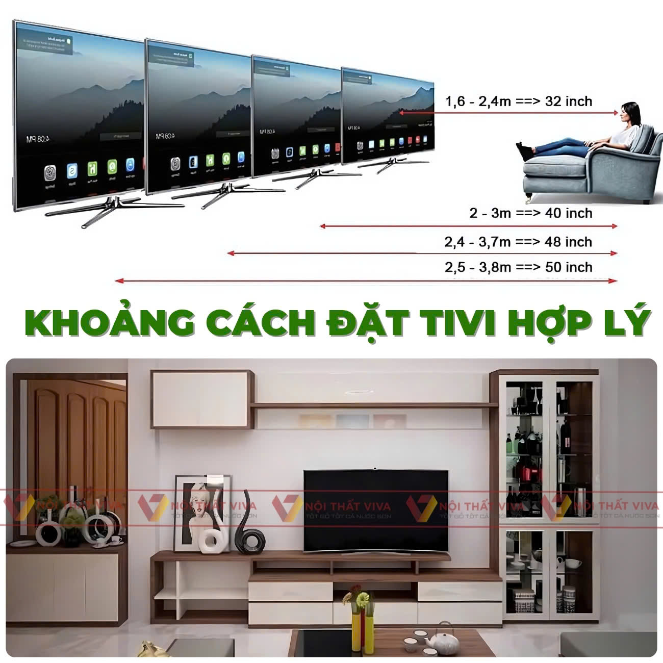 Hướng dẫn bố trí khoảng cách đặt tivi đúng tiêu chuẩn - chi tiết nhất!