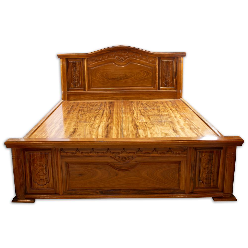Giường ngủ gỗ Hương Xám cao cấp kiểu Nữ Hoàng