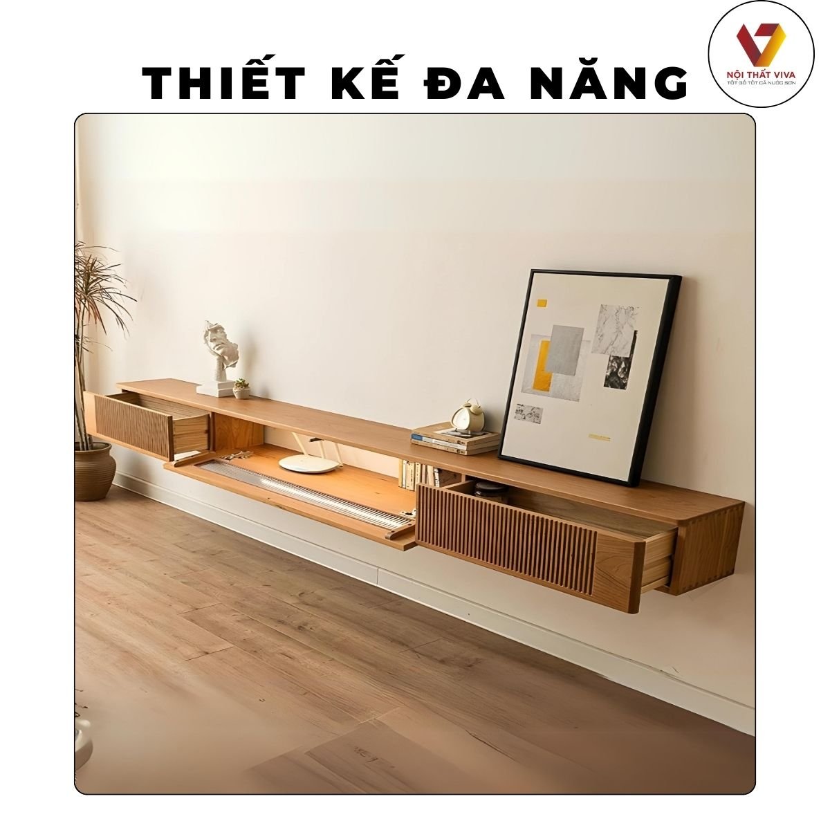 Kệ Gỗ Tivi Treo Tường Đơn Giản Thiết Kế Tinh Tế Nhỏ Gọn Hiện Đại