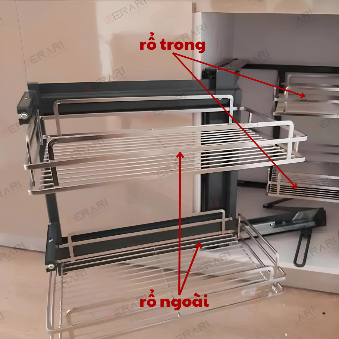 Kệ góc liên hoàn – Giải pháp hiệu quả giúp tối ưu hóa tủ bếp chữ L