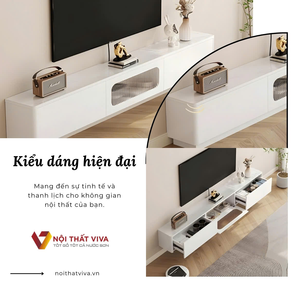 Kệ Tivi Treo Gỗ Công Nghiệp Thiết Kế Hiện Đại