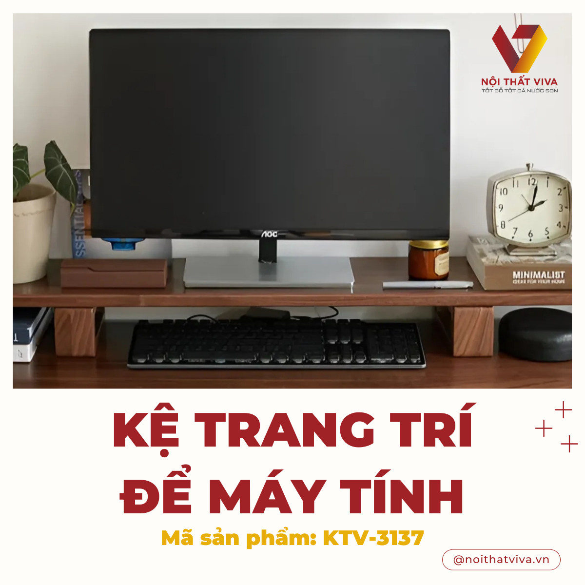 Kệ Trang Trí Để Máy Tính Gỗ Tự Nhiên Bền Đẹp Chất Lượng