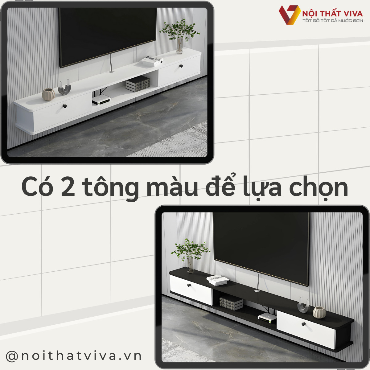 Kệ Treo Tivi Phòng Khách Phong Cách Hiện Đại Bền Đẹp Giá Tốt