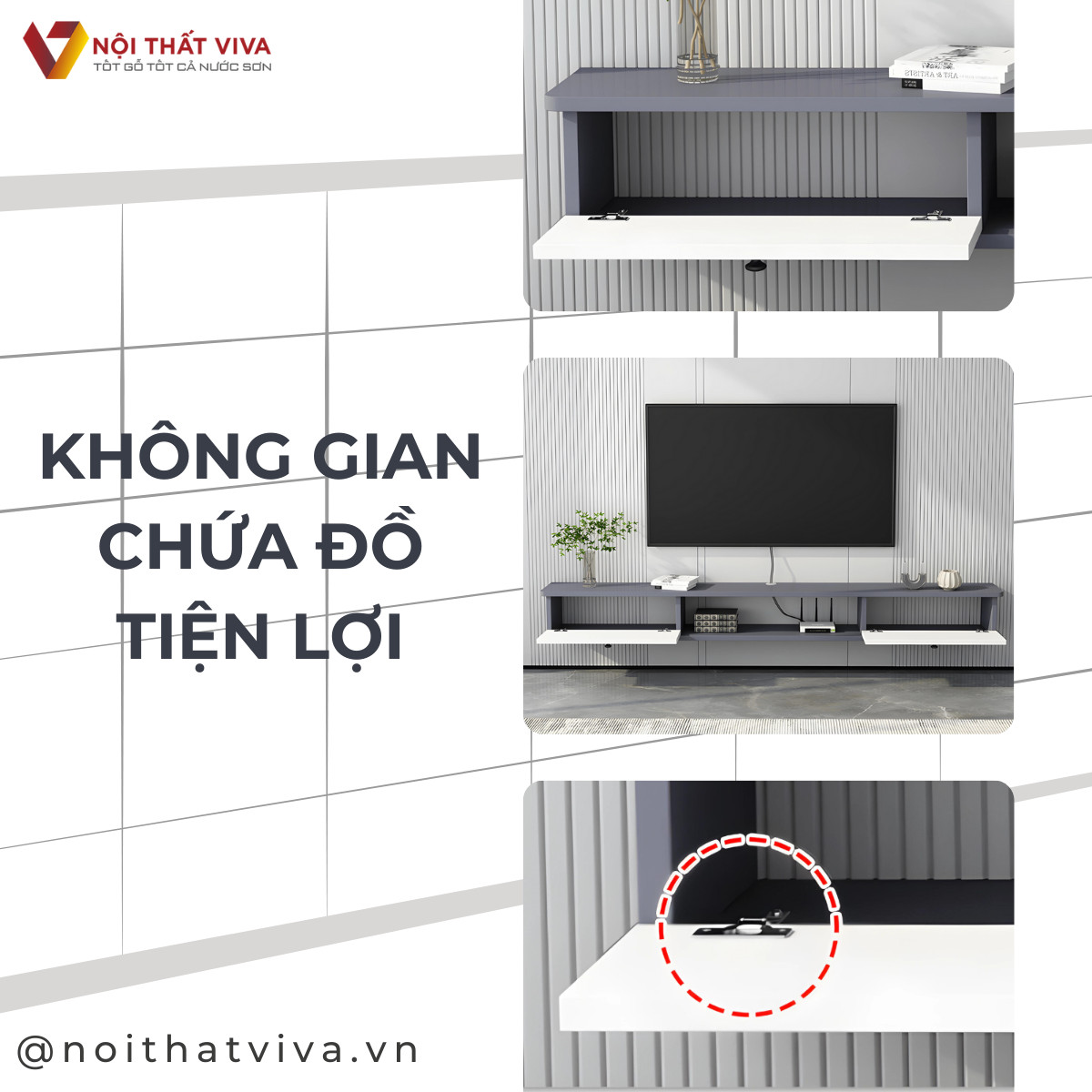 Kệ Treo Tivi Phòng Khách Phong Cách Hiện Đại Bền Đẹp Giá Tốt