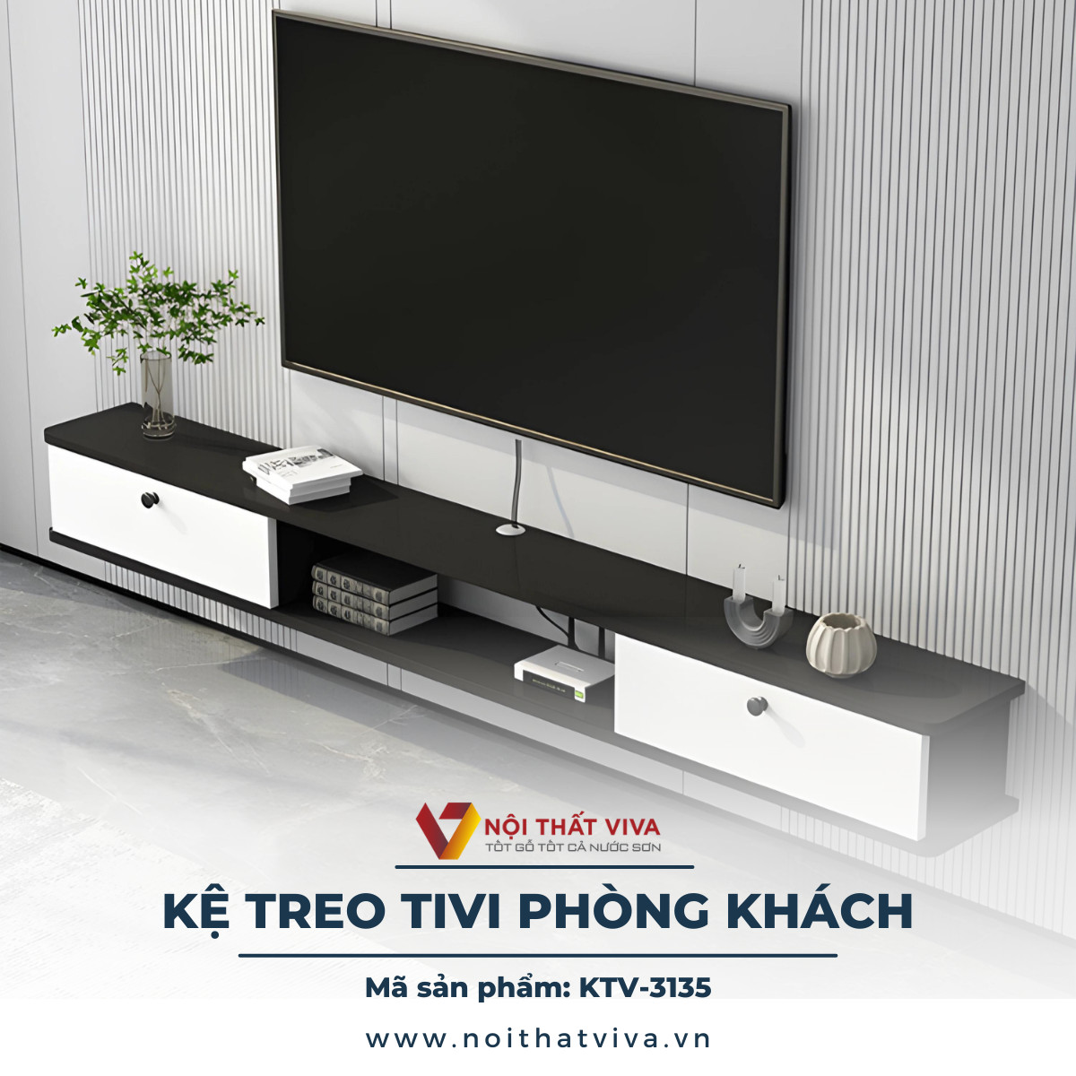 Kệ Treo Tivi Phòng Khách Phong Cách Hiện Đại Bền Đẹp Giá Tốt