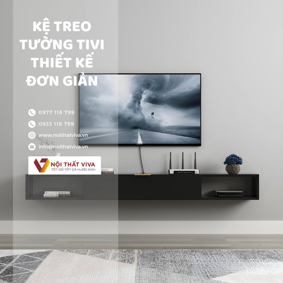 Kệ Treo Tường Tivi Thiết Kế Đơn Giản Phong Cách Hiện Đại 