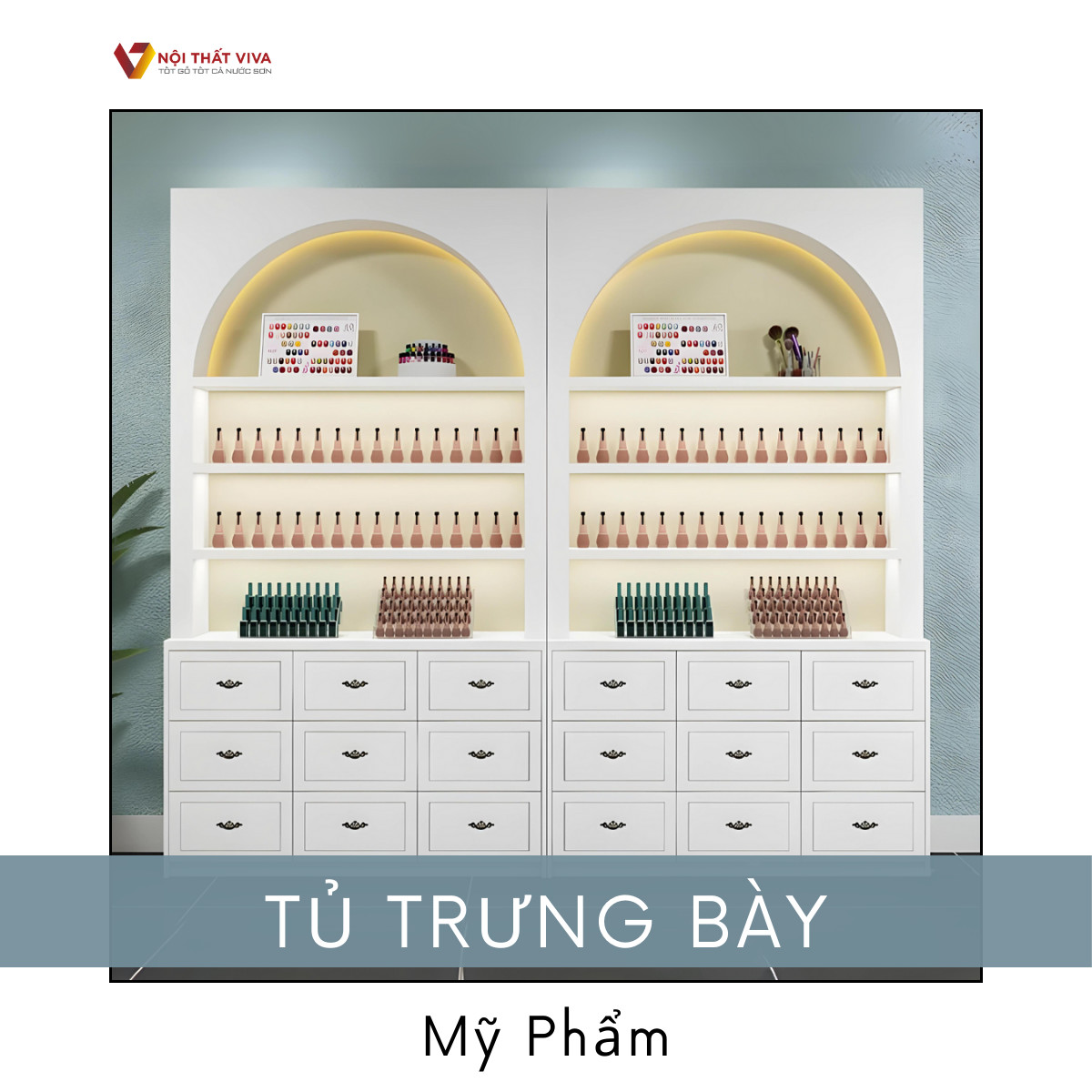 Kệ Tủ Trưng Bày Mỹ Phẩm Thiết Kế Sang Trọng Tinh Tế Đẹp Giá Rẻ