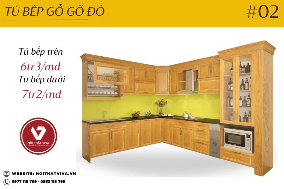 Kh&aacute;m ph&aacute; mẫu tủ bếp chữ L gỗ tự nhi&ecirc;n đẹp, sang trọng, dễ ứng dụng