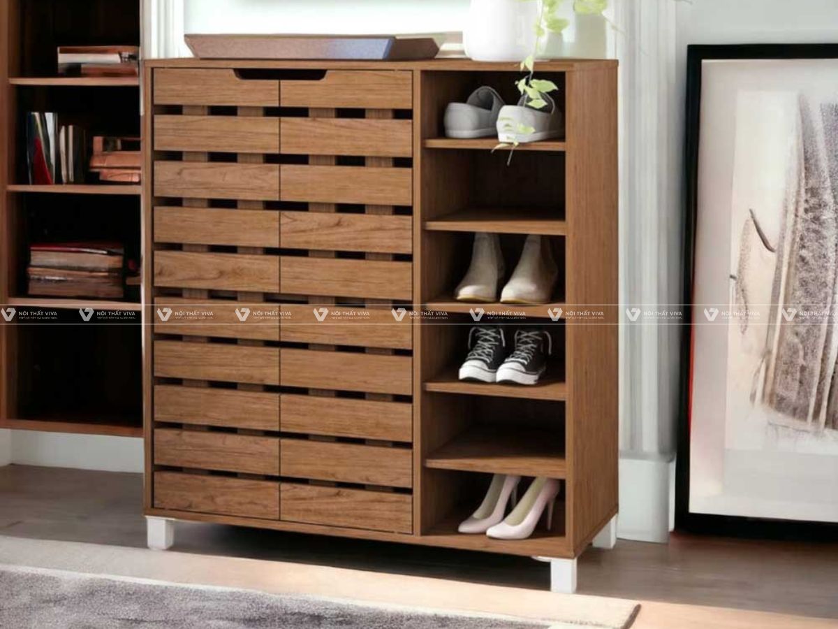 Khám phá tủ giày gỗ óc chó cao cấp đẹp, tiện nghi, sang trọng 