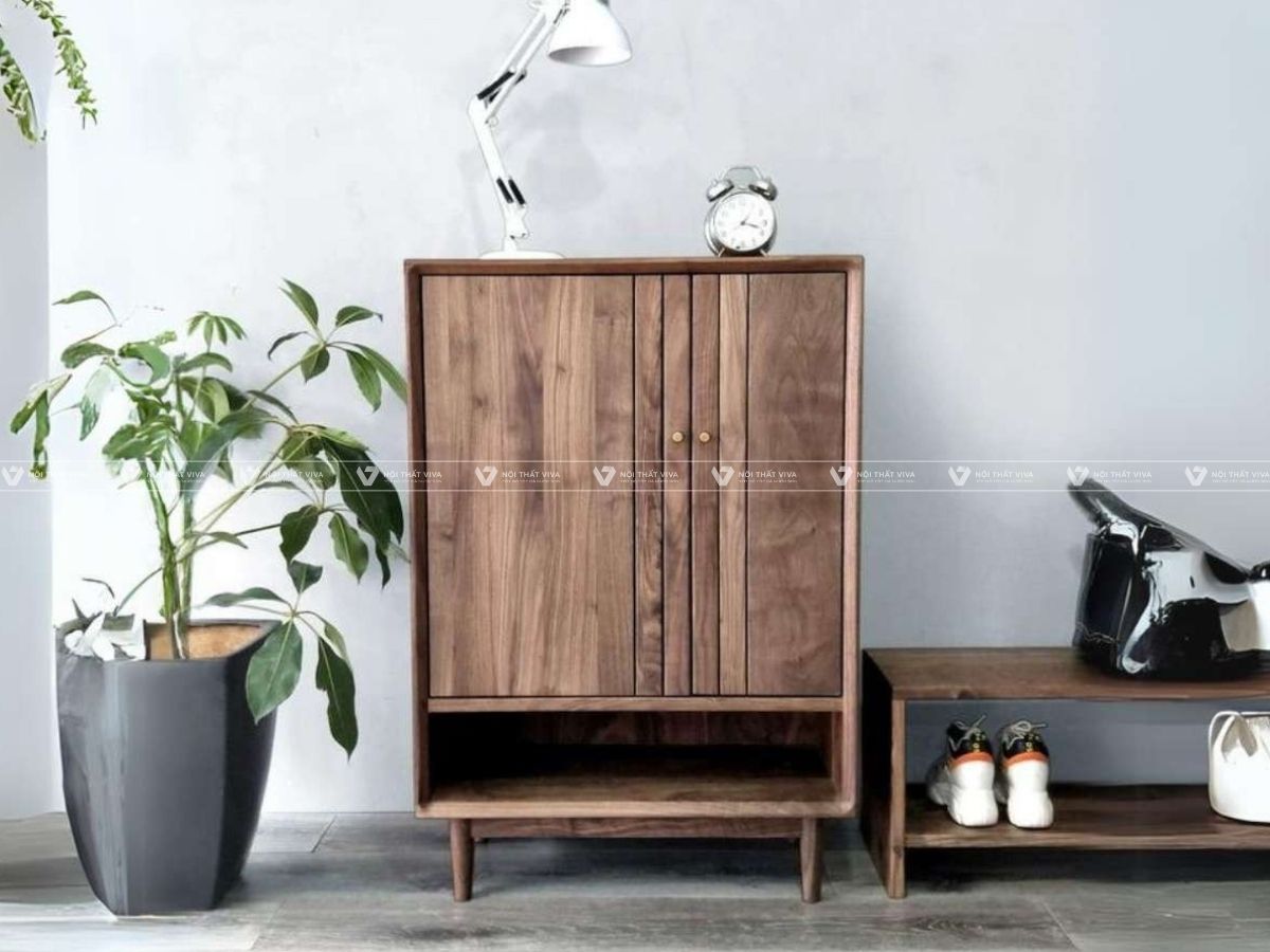 Khám phá tủ giày gỗ óc chó cao cấp đẹp, tiện nghi, sang trọng 