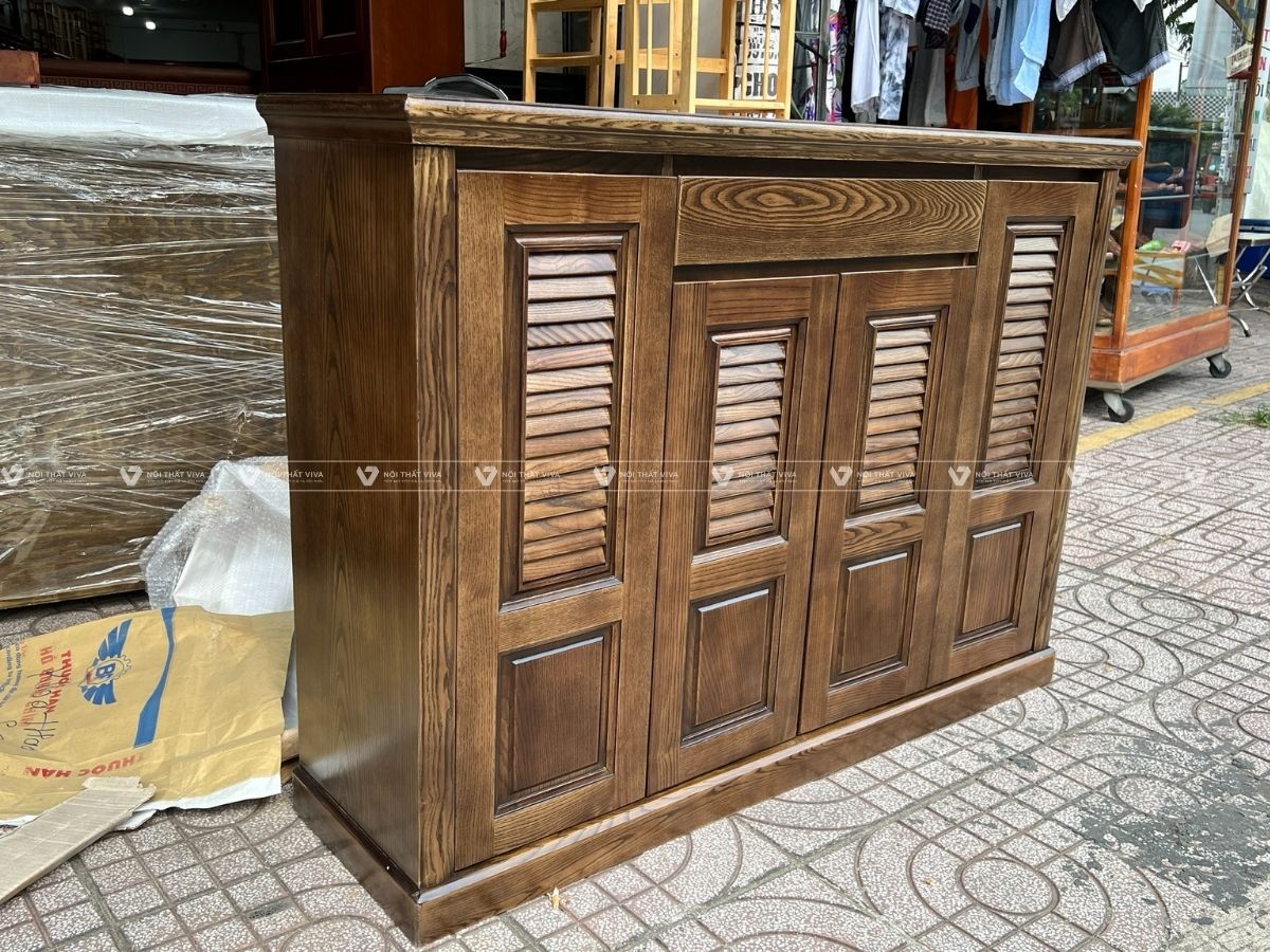 Khám phá tủ giày gỗ óc chó cao cấp đẹp, tiện nghi, sang trọng 