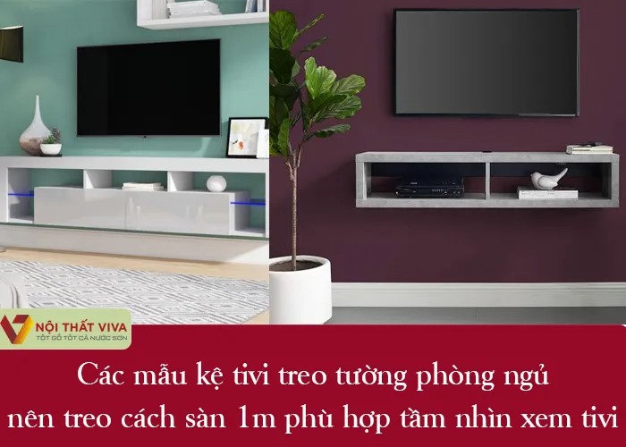 Kích thước kệ tivi treo tường bao nhiêu chuẩn? Cách tính & lưu ý mới nhất