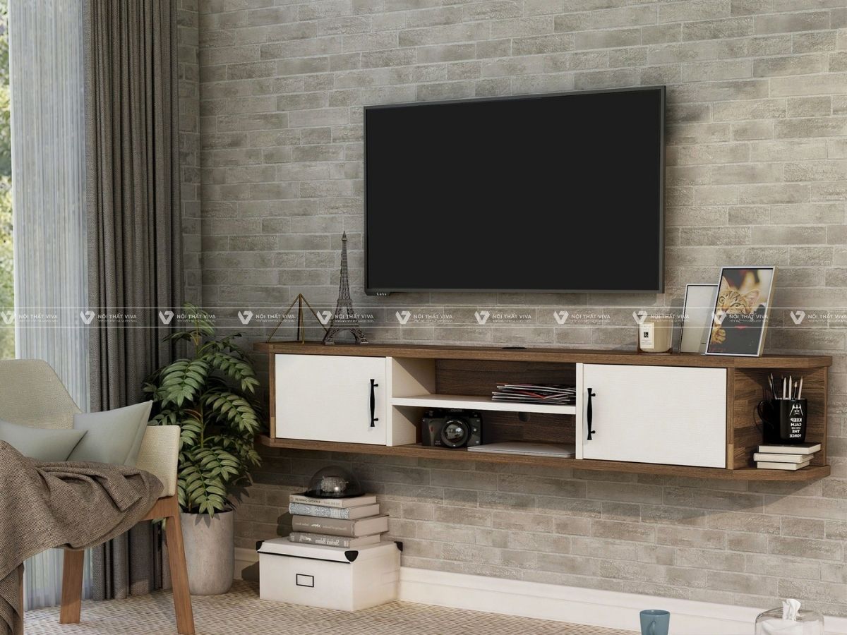 Kích thước kệ tivi treo tường bao nhiêu chuẩn? Cách tính & lưu ý mới nhất