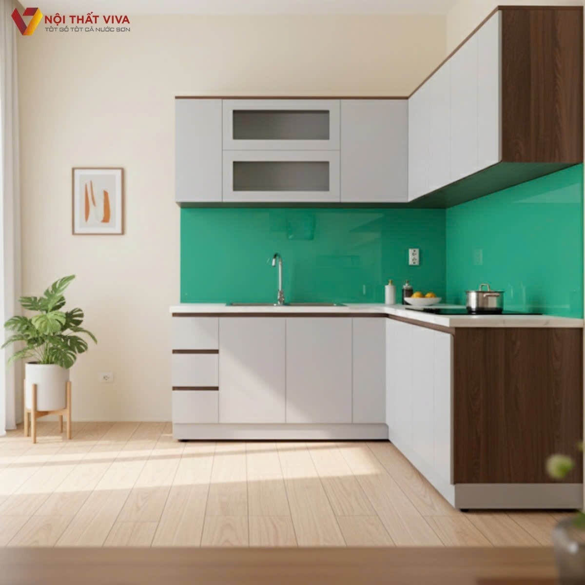 Kinh nghiệm thi c&ocirc;ng tủ bếp chữ l đơn giản bền, đẹp theo thời gian    