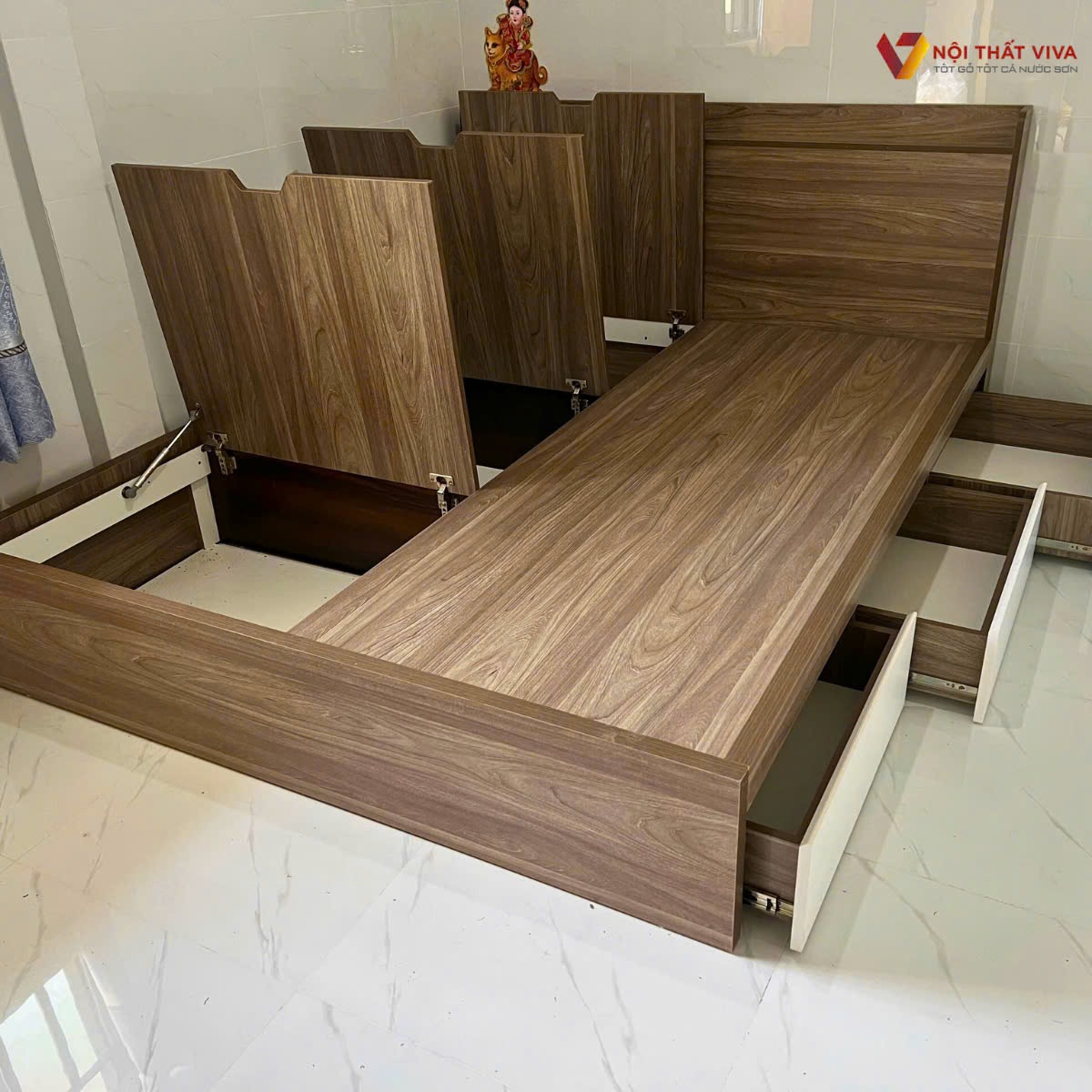 Mẫu giường ngủ đẹp hiện đại, thiết kế chuẩn xu hướng chỉ có tại Viva