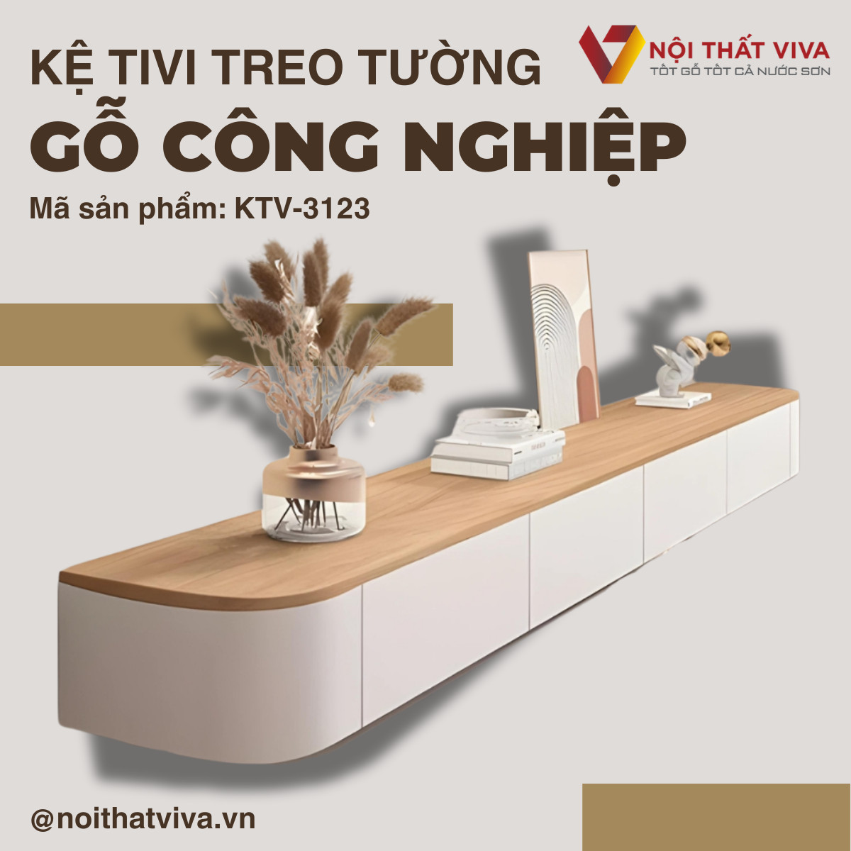 Mẫu Kệ Tivi Treo Tường Gỗ Công Nghiệp Hiện Đại Giá Tốt