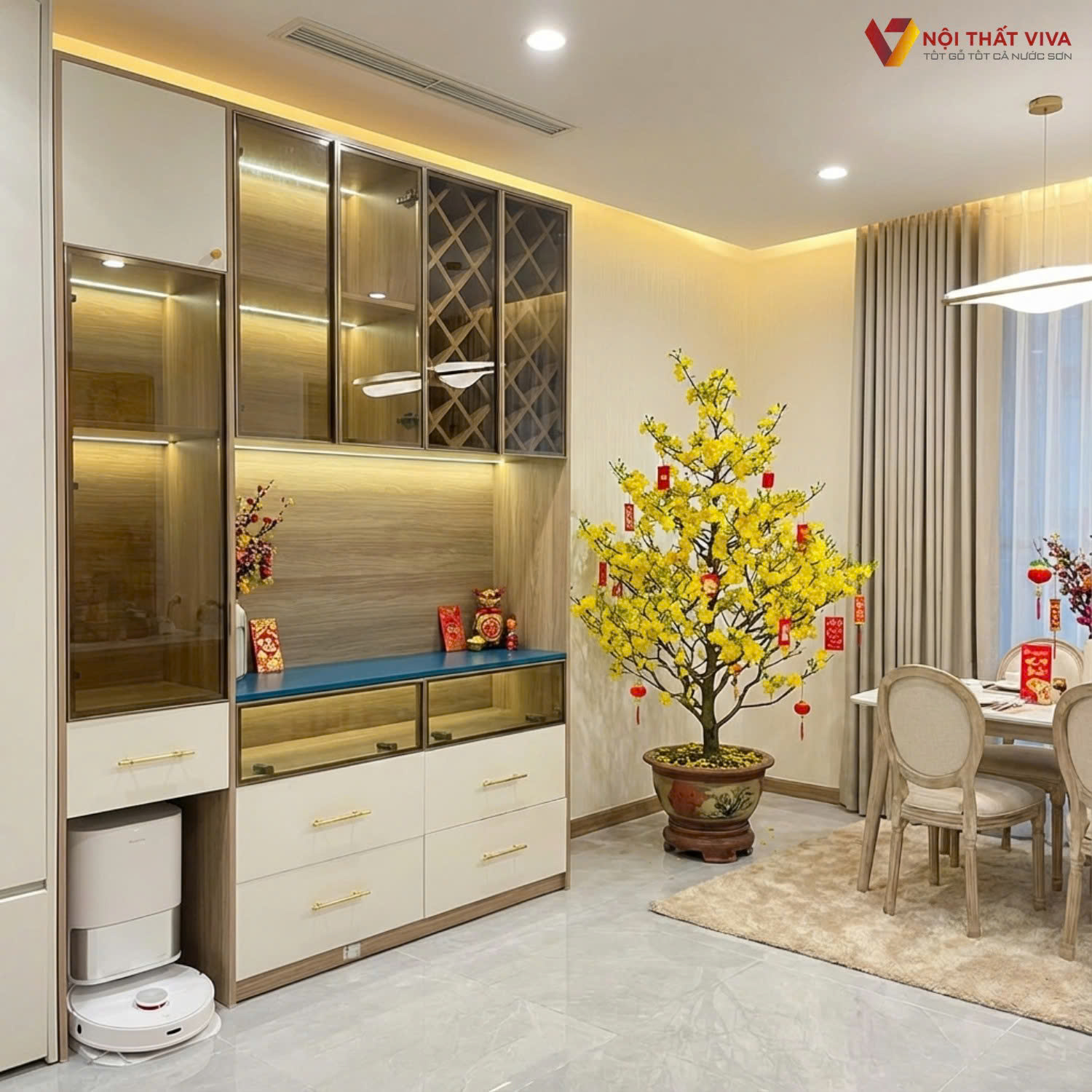 Những vị tr&iacute; kh&ocirc;ng n&ecirc;n đặt tủ kệ ph&ograve;ng kh&aacute;ch ng&agrave;y Tết gia chủ n&ecirc;n biết