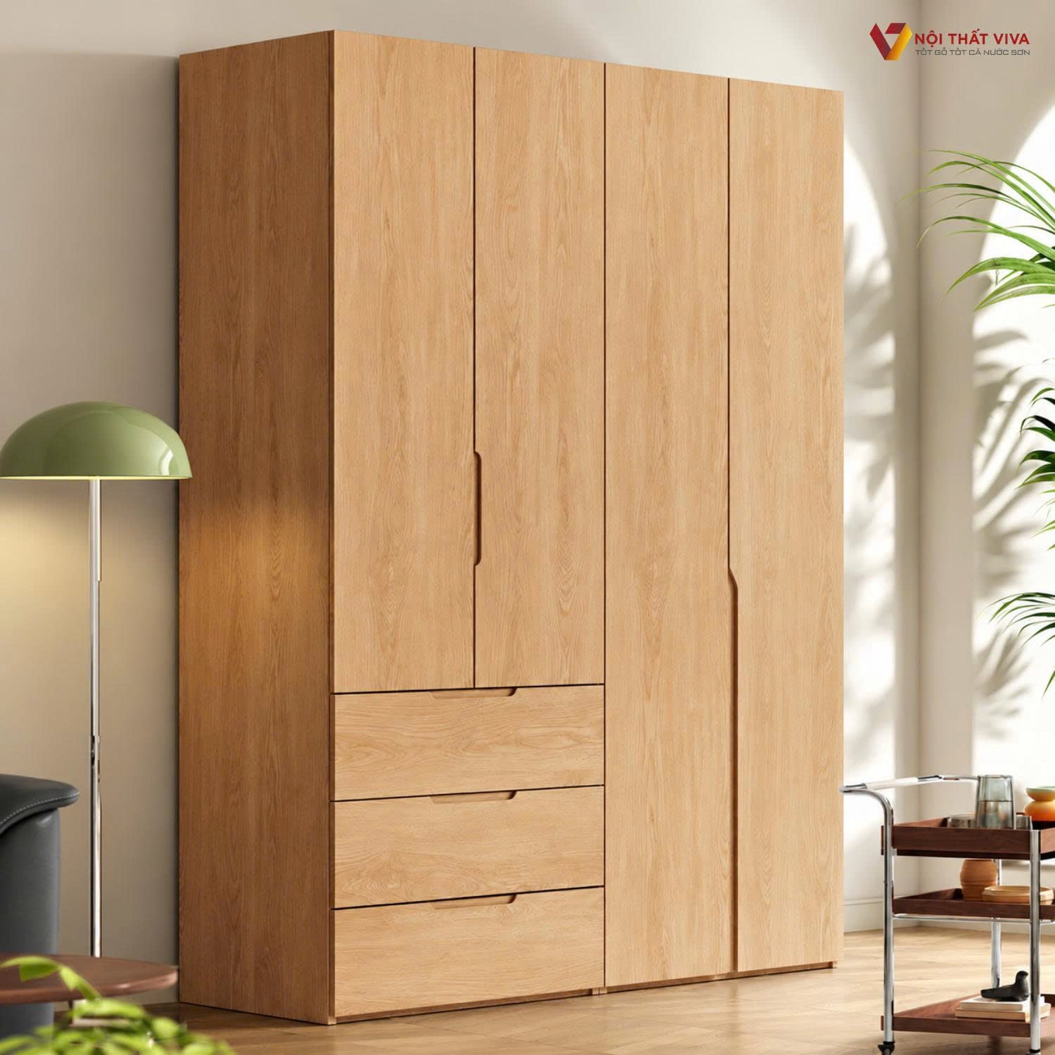 Nội thất gỗ veneer l&agrave; g&igrave;? So s&aacute;nh với gỗ tự nhi&ecirc;n v&agrave; gỗ c&ocirc;ng nghiệp